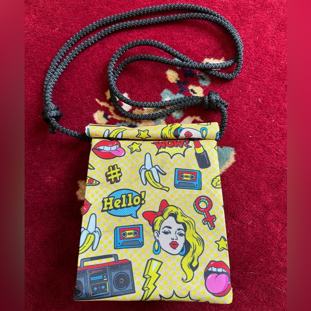 Retro Cartoon Purse, Adjustable Crossbody Bag